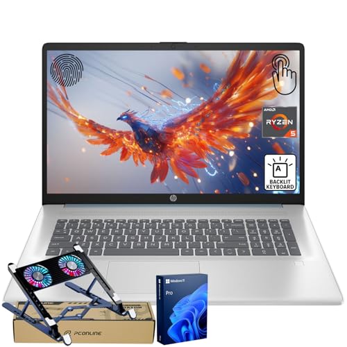 HP 17 �m�[�g�p�\�R�� 17.3�C���` HD+ �^�b�`�X�N���[���AAMD Ryzen 5 7430U�A16GB RAM�A1TB PCIe SSD�A�w�䃊�[�_�[�A�o�b�N���C�g�t��KB�A�E�F�u�J�����AHDMI�AWi-Fi 6�AWin11 Pro�APCO�m�[