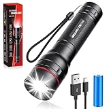 GEARLITE Tägliche Kleine Taschenlampe LED Aufladbarmit 3 Modi，Zoombare Taschenlampe Mini mit Langer Laufzeit, IP65 Wasserdicht Flashlight für Notfall Outdoor