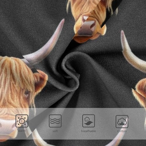 Toddler Girls Underwear 2t Cotton Panties Little Girl Artistic Kids Briefs Undies Cute Highland Cow Heads Black3