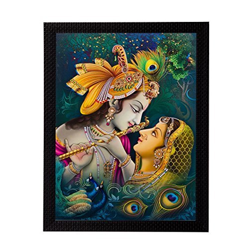 Peinture Art UV Radha Krishna anti-reflet pour embellir un mur sans perçage lourd