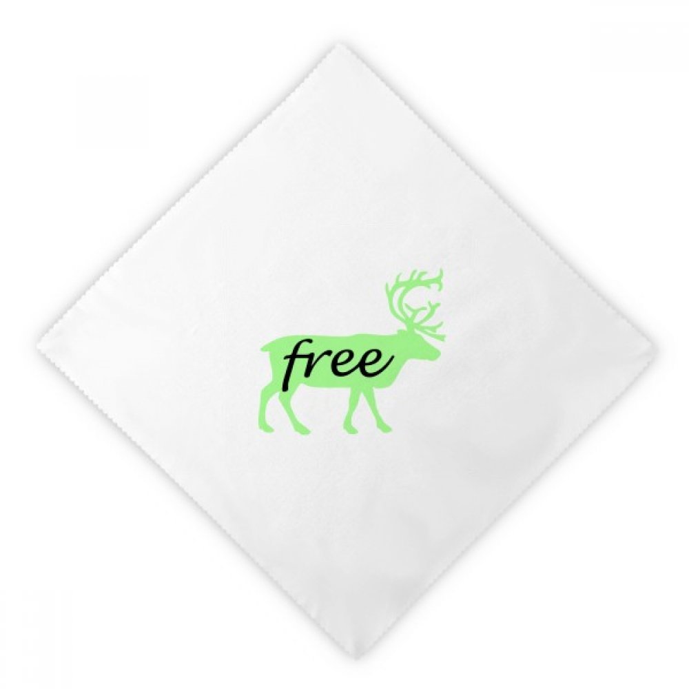 Serviettes de table anti-gaspillage tissu blanc cerf noir réutilisables dîner 2Pcs