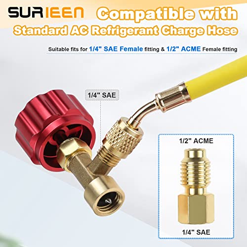 SURIEEN R134A Can Tap, R134A Self-Sealing and Puncture Style Refrigerant Can Tap Valves with Refrigerant Tank Adapters for Automotive Air Conditioning Systems Refilling