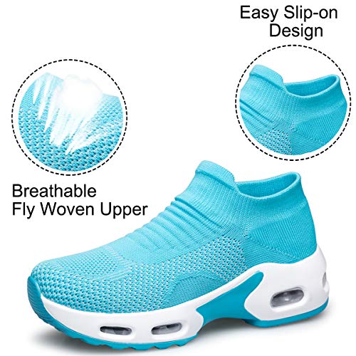 Image of YHOON Women's Walking Shoes Slip-On - Comfortable Work Shoes for Standing All Day, Breathable Air Cushion Nursing Sneakers