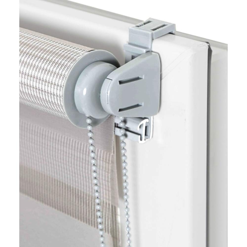MADECOSTORE Store Enrouleur Jour Nuit chaînette coordonnée sans percer - Gris Clair - L56 x H190cm
