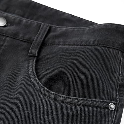 Men's Stretch Straight Leg Jeans Classic Straight Leg Jeans Made from Black Stretch Denim with Five Pockets4