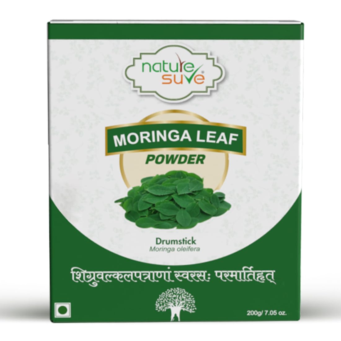 Nature Sure Moringa Leaf Powder 200g, Atta Mix Superfood, Moringa Powder for Weight Loss, Drumstick Powder for Iron, Calcium and Vitamins, Gives Natural Energy, Boosts Skin & Hair Health