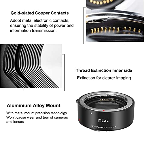 Image of Meike Metal Lens Adapter EF-EOSR Auto-Focus Mount Converter for Canon EF /EF-S Lens to EOS-R EOS-RP R5 R6 and RED Komodo Cameras