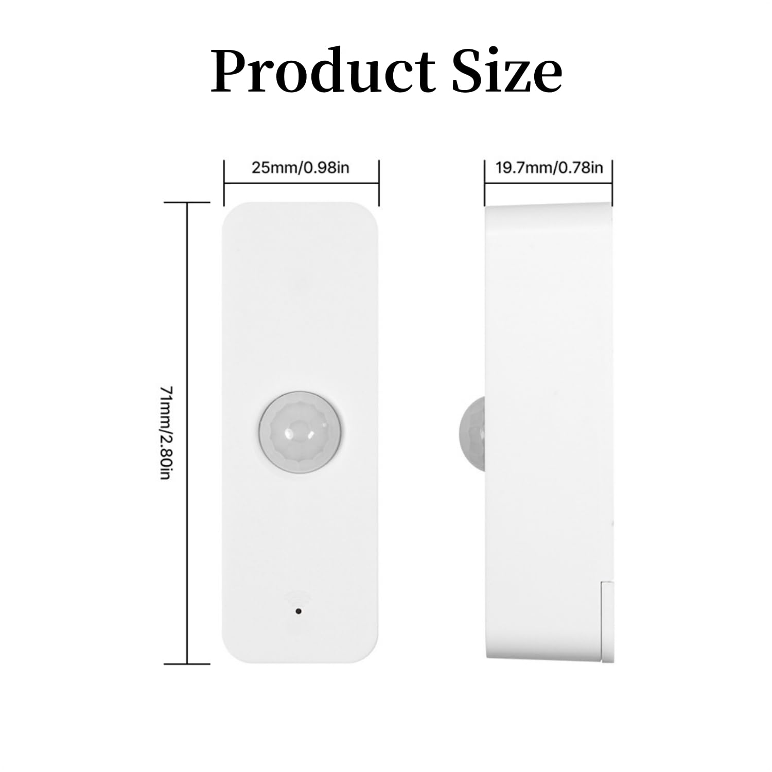 Lot de 3 détecteurs de mouvement grand angle 105° pour maison intelligente avec application Tuya Alexa Intégration WiFi Fonctionnement à piles Intérieur extérieur