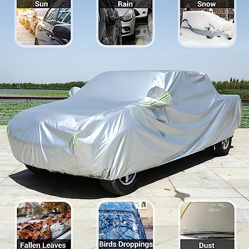 Image of Tecoom Truck Cover Waterproof All Weather, Heavy Duty Pickup Cover Universal Fit for Ford F150, Toyota Tundra, Ram 1500, Chevy Silverado, Gmc Sierra 1500, Full Size Truck Length Up to 212 inch