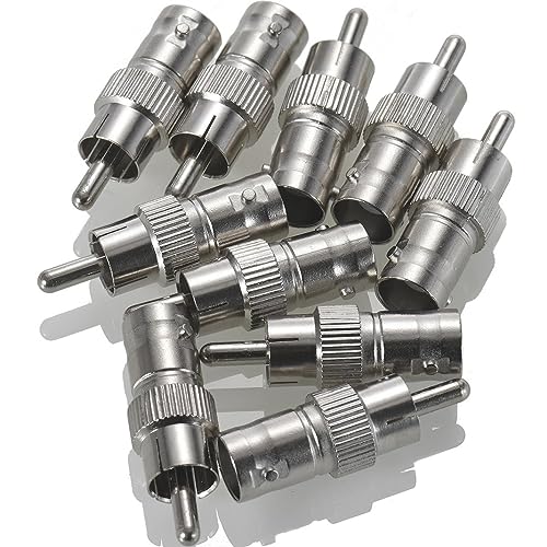 Warmstor 10 Pack BNC Female Jack to RCA Male Plug Adapter Converter Straight Connector for CCTV...