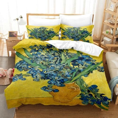 Housse de couette 240x260 cadeau homme peinture jaune mariage