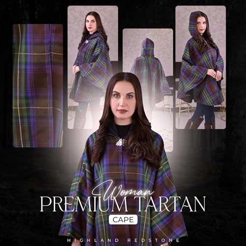 Women's Vintage Plaid Knitted Scottish Cape Traditional Cardigan2