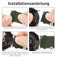Amzpas Nylon Uhrenarmband 22mm 20mm 18mm Armband mit Schnellverschluss, Klettverschluss und Schnellverstellung Geflochtenes Uhrenarmbänder, Universelles Ersatzarmband für Smartwatch Traditionelle Uhr – Ansicht 3