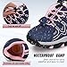 UOVO Girls Boys Hiking Shoes Boys Girls Waterproof Sneakers Kids Running Tennis Outdoor Shoes Non-Slip Lightweight Navy Blue/Pink-Two 6 Big Kid