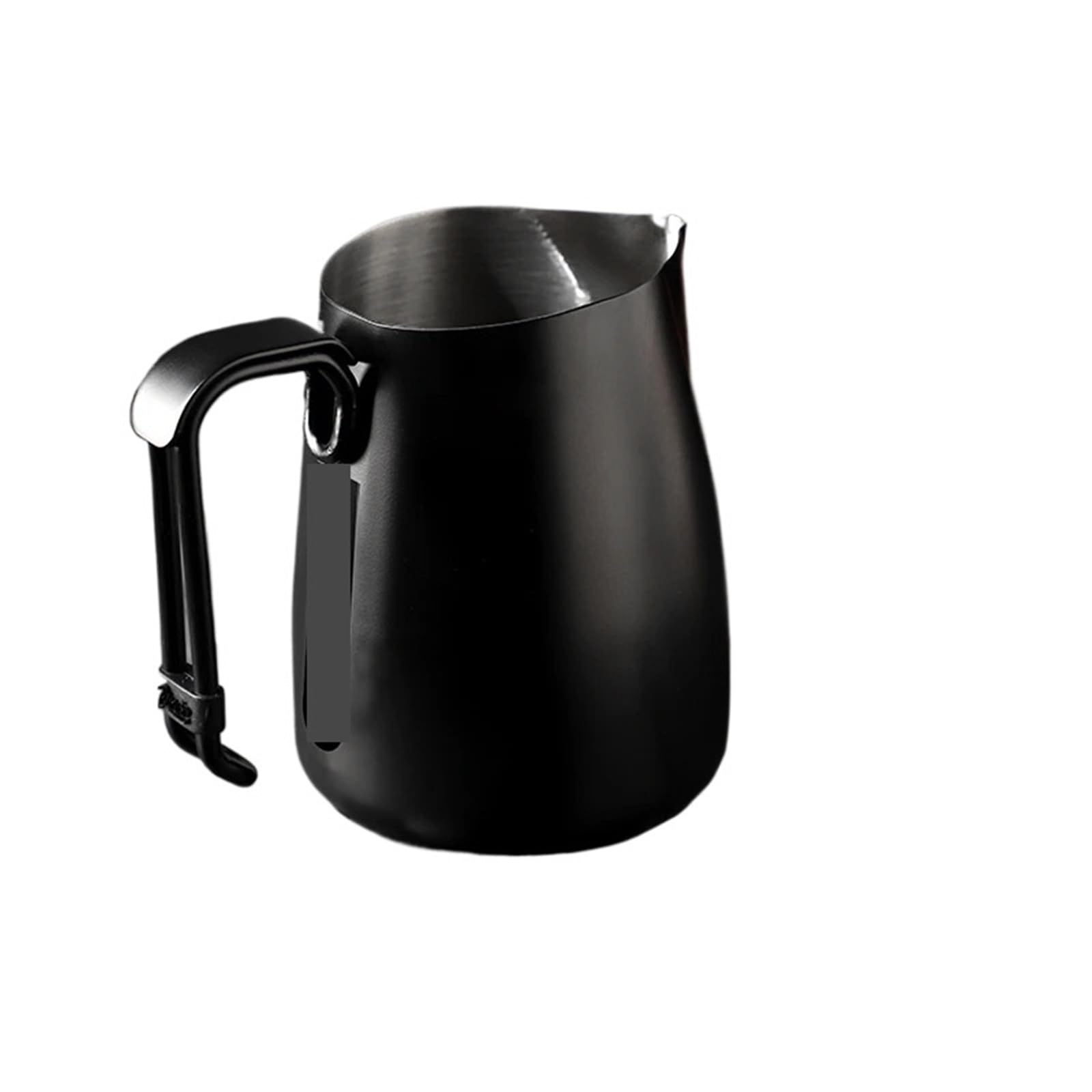 Jarra para Leche Jarra de acero inoxidable 600 ml for espumar café latte art con líneas medición for uso doméstico y en cafeterías(Black 600ml)