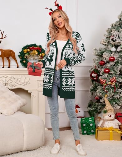 Image of Alsol Lamesa Women's Long Sleeve Heart Cardigan Sweaters V Neck Open Front Knit Coat