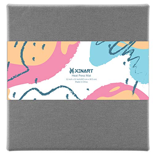 Xinart Hitzepresse Schutzmatte für Cricut Easypress Plotterfolie Textil Matte,HTV Vinyl Bügelprojekte Heat Press Mat Grau 30,5 CM x30,5 CM Cover