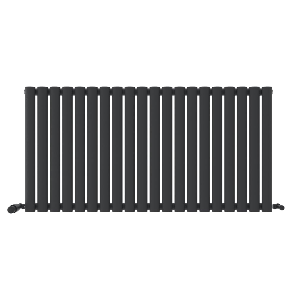 (Anthracite Grey, 600Mm X 1200Mm) Princia Horizontal Single Oval Panel Radiator 5056066435565
