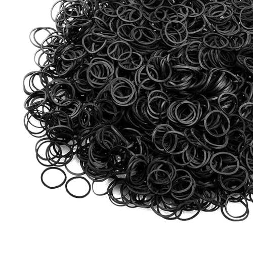 Bandas elásticas para el pelo, 500 bandas elásticas negras para el cabello, con caja, pequeñas bandas elásticas para el pelo, para niños, trenzas de pelo, cola de caballo, peinado de boda, etc.