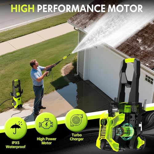 Image of Pressure Washer, Portable Power Washer, 2026 Upgraded 4 Quick Connect Nozzles - High Pressure Cleaning Machine for Car, Driveway, Patio, Fence & Home Cleaning and More