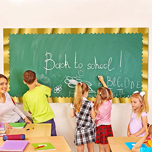 Kisston 131 Ft Gold Glitter Bulletin Board Trim Gold Bulletin Board Border Bulletin Board Strips Classroom Decoration Strips Decorative Scalloped Borders Poster Board Decorations For Classroom Home #TOP5