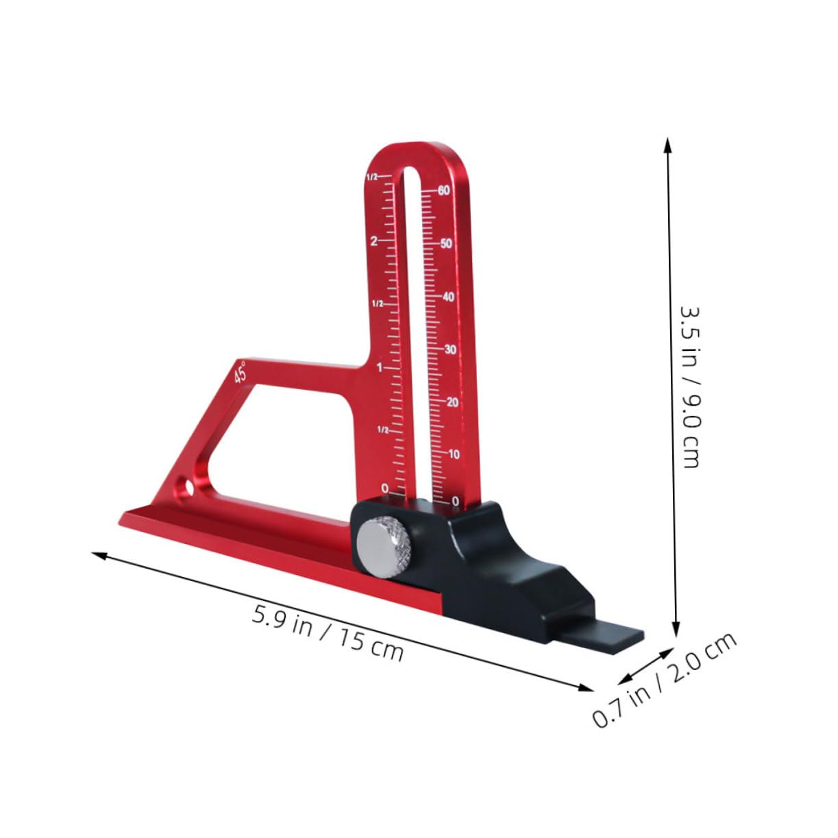 HOLIDYOYO Woodworking Depth Gauge Aluminum Alloy Step Depth Tool Lightweight for Woodworkers