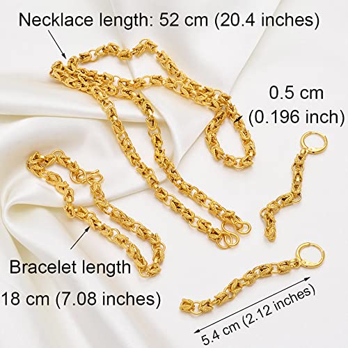 Conjunto de joyas de cuentas redondas de 5 mm con collar pulsera y pendientes dorados 5