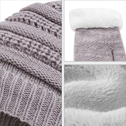 Winter Mittens Gloves Beanie Hat Set Kids Toddler Thick Warm Knit Fleece Lined Thermal Set for Baby Boys Girls4