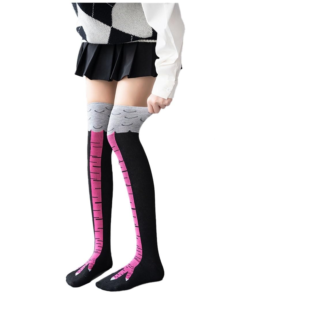 suigetsu Interesting and innovative men's and women's knee length mid leg chicken claw clothing, 2 pairs of chicken leg socks