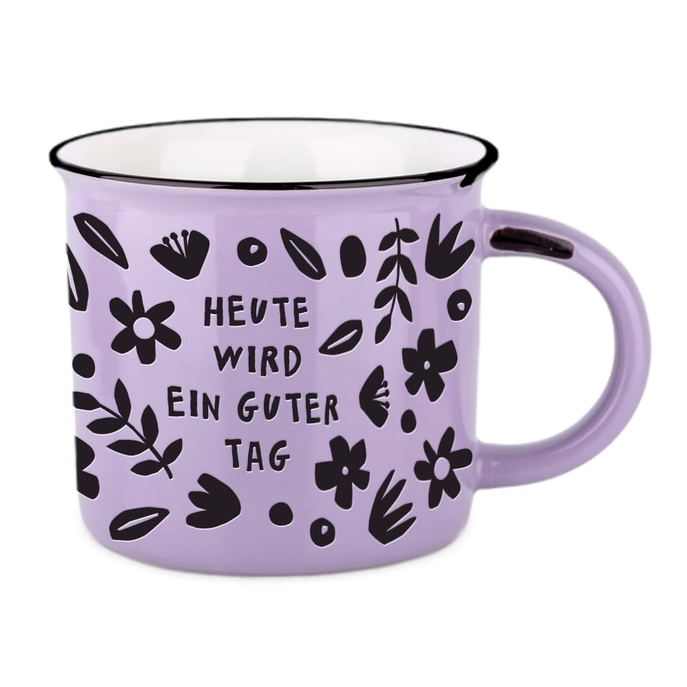 Grafik-Werkstatt Vintage Coffee Mug | Ceramic Mug to Give As A Gift | 400 ml | Heute Wird EIN guter Tag