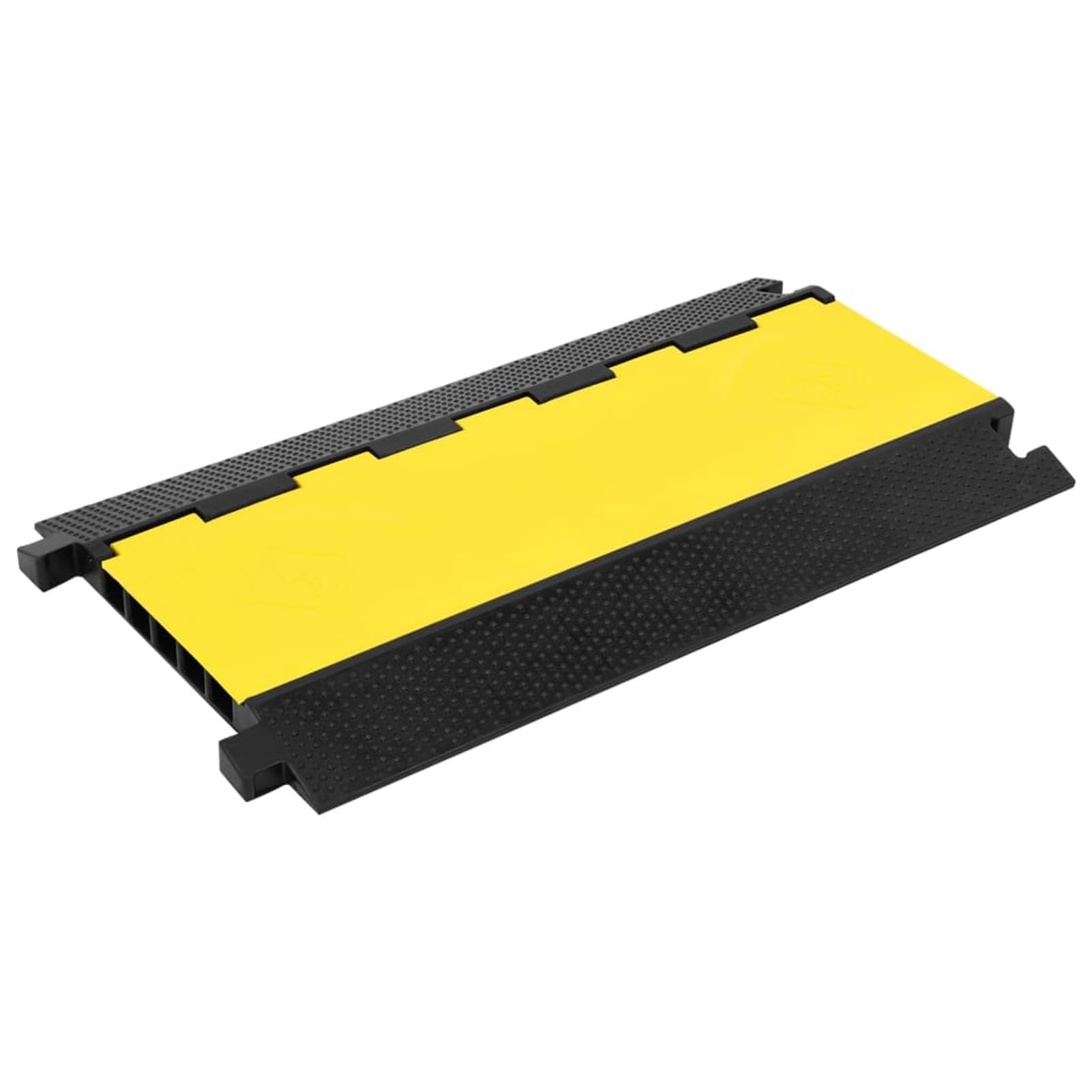 LAPOOH Rampa de protección de Cable 5 Canales 90 cm Goma, Pasacables Suelo, Canaleta Cables Suelo, Burlete Puerta Garaje, Canaletas para Cableado