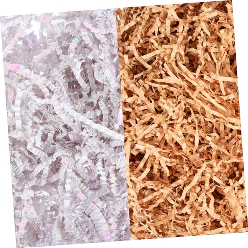 Beaupretty 2 Paquets Raphia Rembourrage plissé des Lambeaux de Papier froissés Noel Christmas entraver paniers Papier d'emballage pour l'expédition remplisseur de Papier déchiqueté Mariage