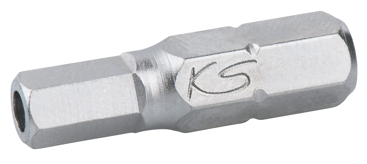 KS-Tools 911.2968 1/4" Bit Innen6kant m.Bohrung, Satin Chrome-plated, 5 Stück