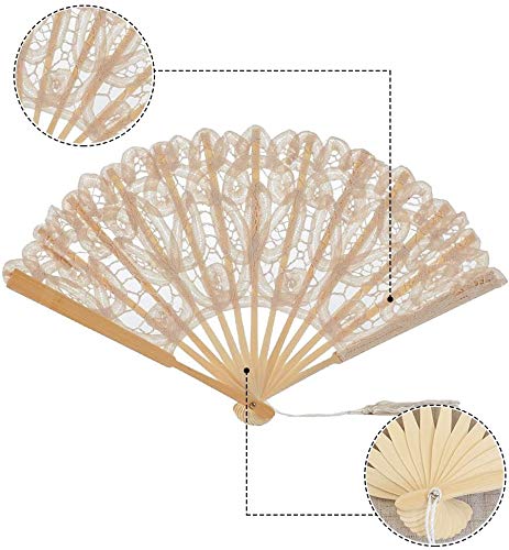 Abanico Plegable De Encaje Vintage - Elegante, Ligero Y Perfecto Para Bodas, Fiestas O Disfraces