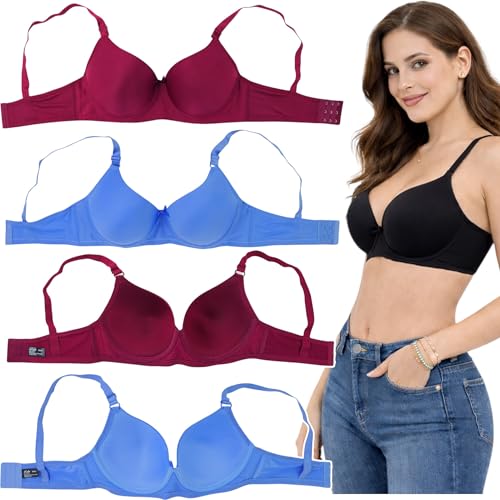 Image of ToBeInStyle Women's Pack of 6 Classic Style Underwire Supportive Padded Bras