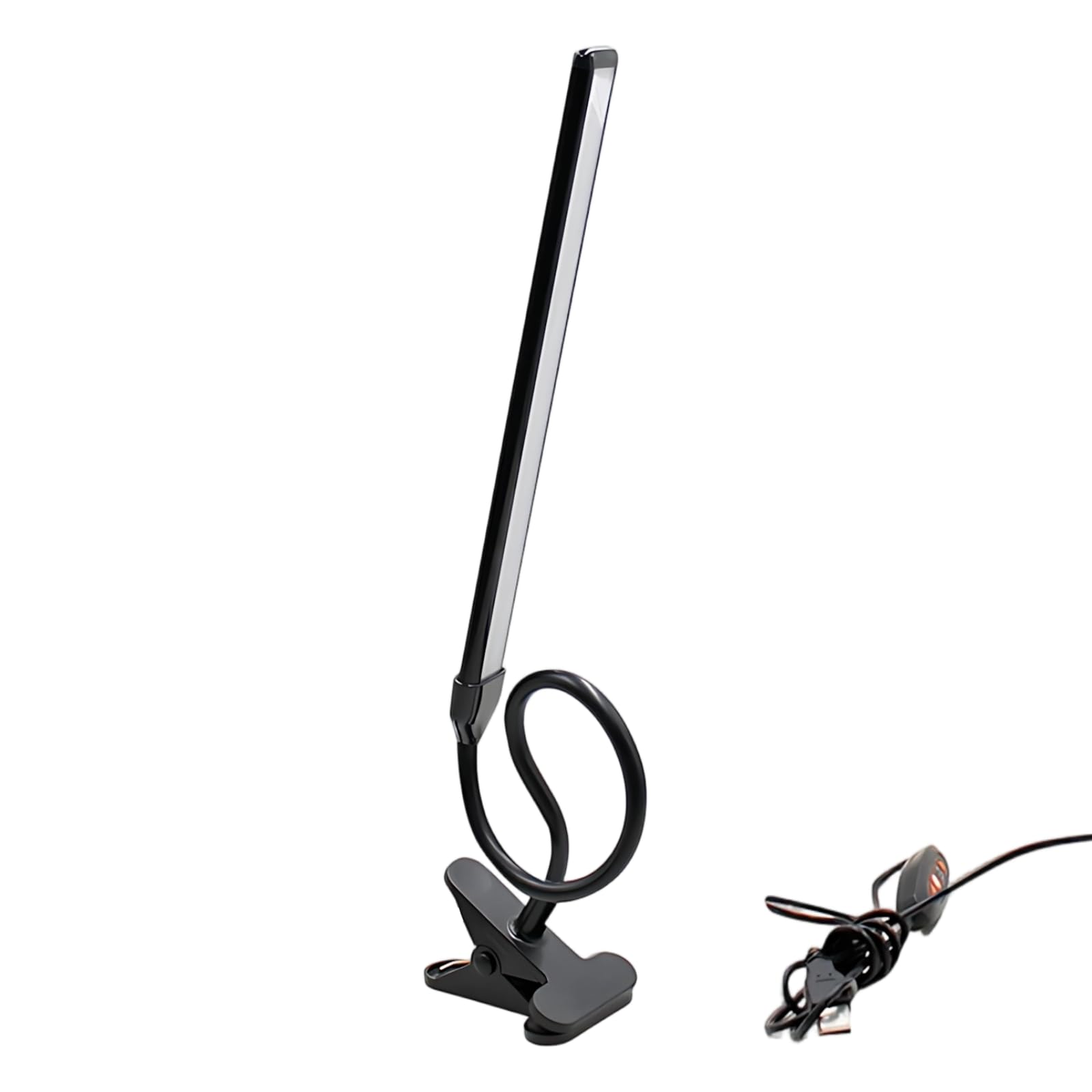 Dimmable Led Art Light with Clip, Black Desk Lamp, USB Power