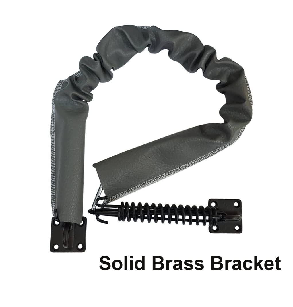 QCAA Chaîne de contrôle pour porte de tempête extra lourde, 32" de longueur, base solide en laiton ORB (bronze huilé, US10B), crochet en acier inoxydable 304, 1 paquet, fabriqué à Taiwan.