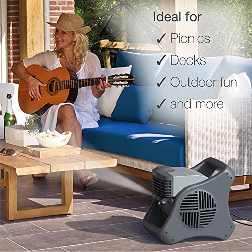 Lasko Misto Outdoor Misting Blower Fan, Ideal for Sports, Camping, Decks & Patios, 3 Speeds, 15", Black, 7050 by Lasko - Image 5