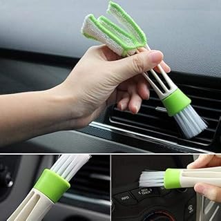 Car AC Vent Cleaning Brush, Dual-Sided with Green Handle, Interior Detailing Tool