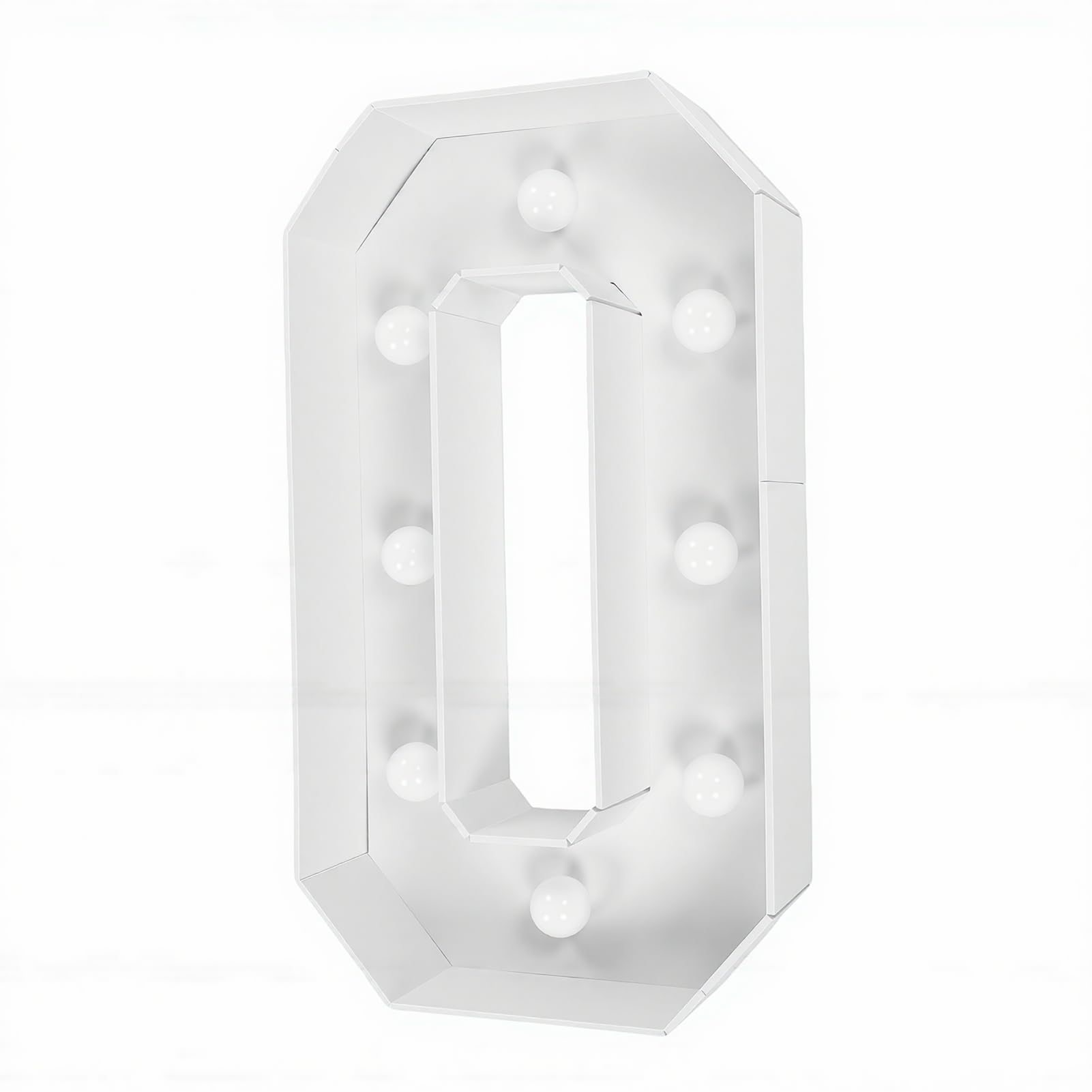 Panel de luz LED cálida en número 0 de 70 cm con iluminación uniforme de alta visibilidad