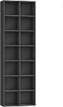 FOTOSOK 71'' Tall Bookshelf with 14 Cubes, 7 Tier Double Wide Wood Bookshelf with 6 Adjustable Shelves, 19.6" Narrow Bookcase DVD/CD Media Storage, Space Saving Display Shelf Cabinet, Natural