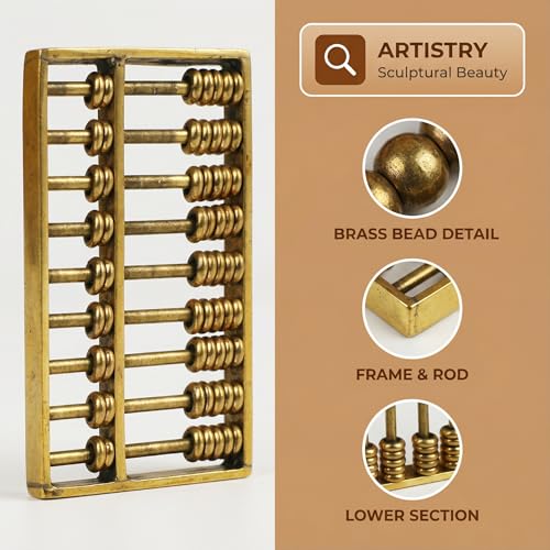 Image of TOYANDONA Miniature Brass Abacus Feng Shui Abacus Mini Copper Ancient Figurine Chinese Math Calculating Tool