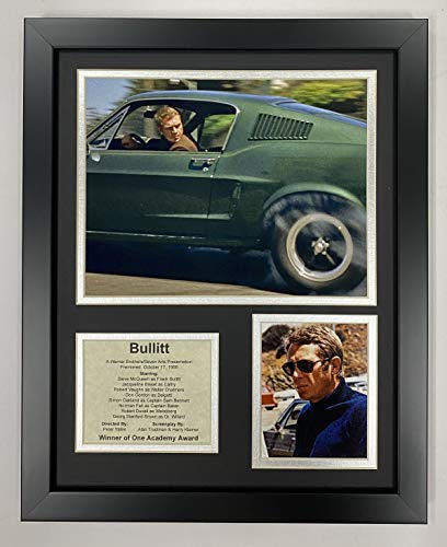 Bullitt Movie- Steve McQueen Collectible | Framed Photo Collage Wall Art Decor | Legends Never Die, 11 x 14-Inch, (16151U)