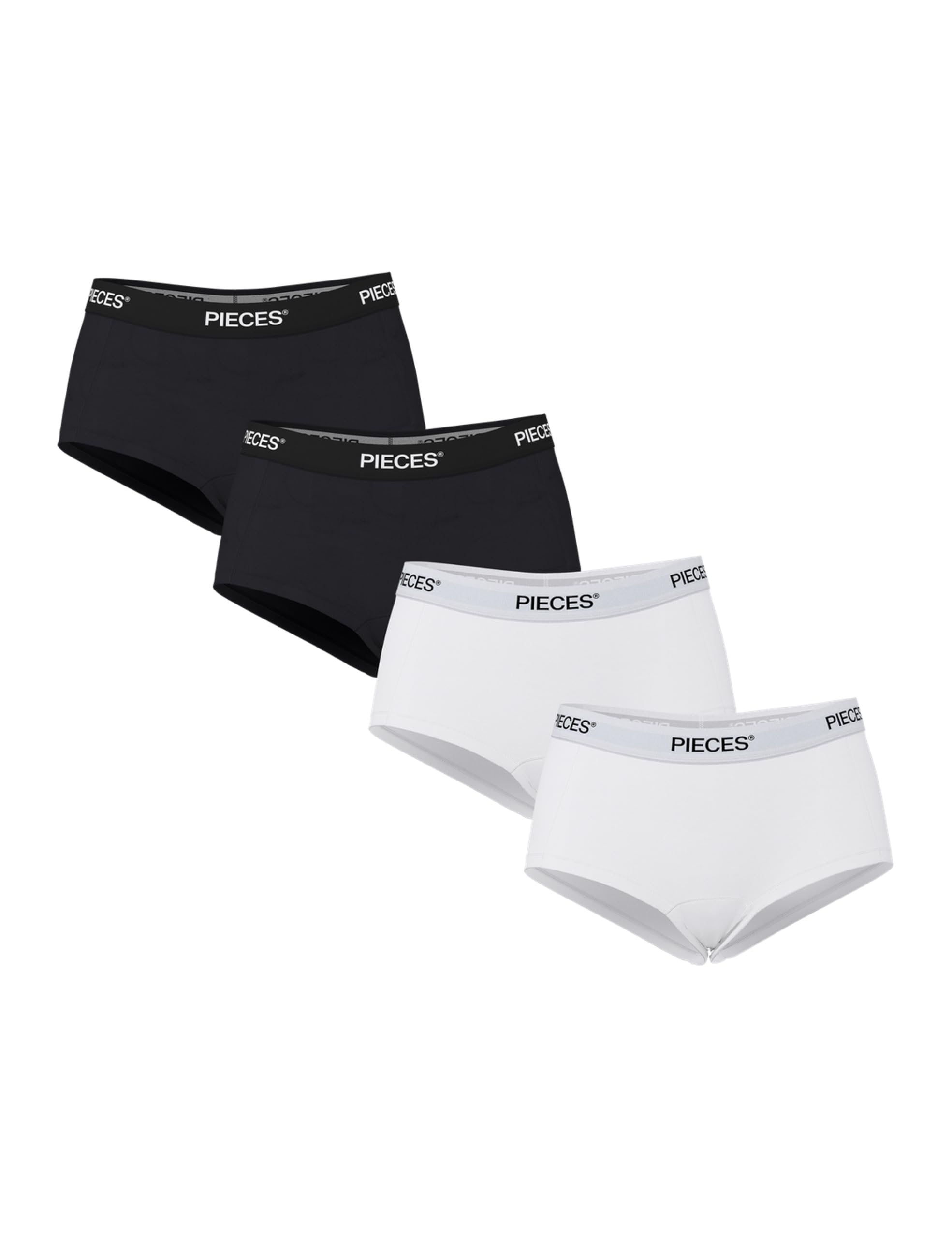 Pieces Women's Multicolor Logo Solid Panties 4 Units L