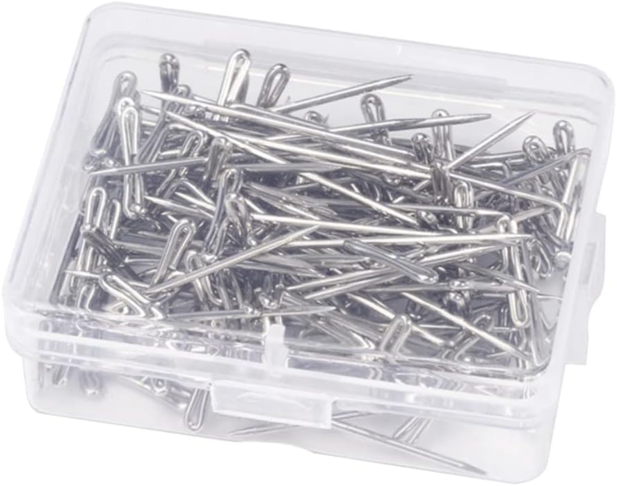 Tofficu 200pcs Stainless Steel T-pins Set for Wig Making Interchangeable Crochet Needles Sewing Kit Plastic Box