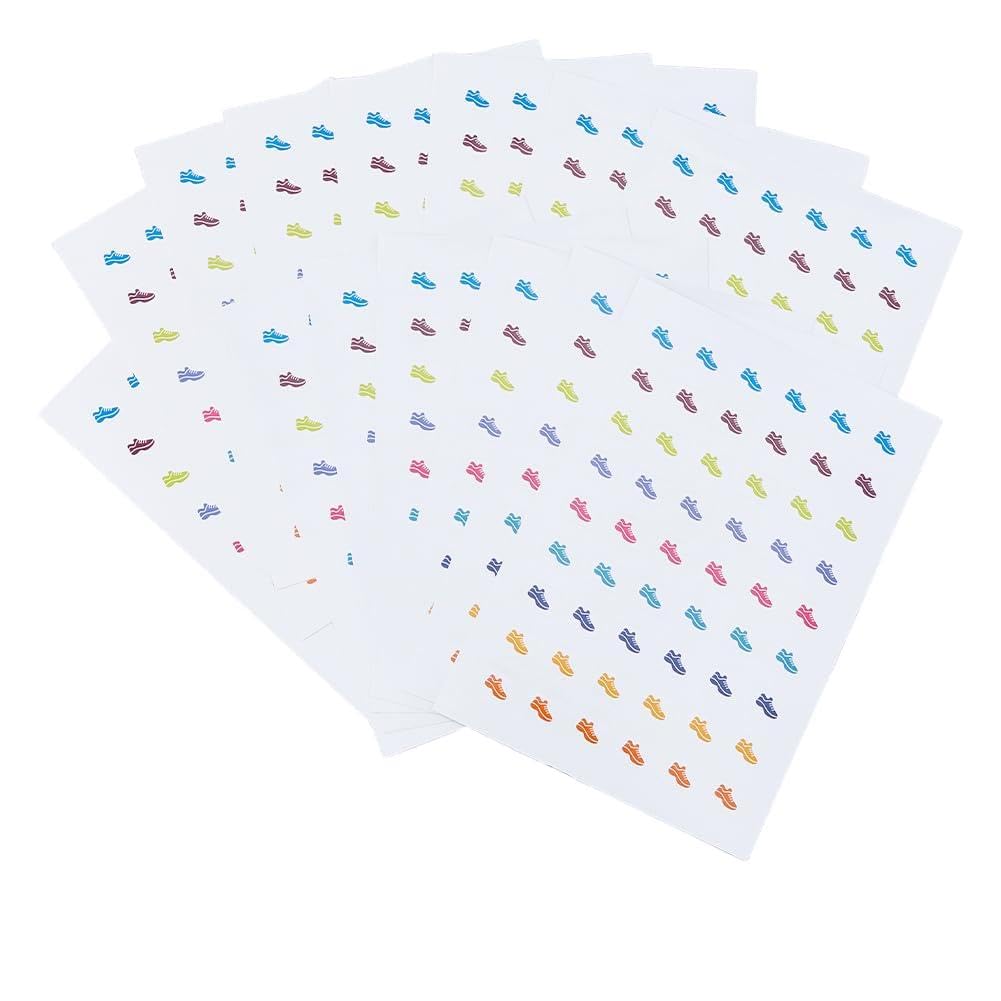 SUPERFINDINGS 20 Sheeet Shoe Sneaker Stickers Planner Crafting Running Paper Stickers Cute Aesthetic Sticker for Daily Calendar Waterproof Laptop