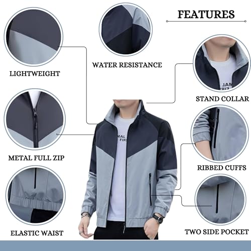 Image of MIA FASHION Men's Ultra-Light Sun Protection Jacket | UPF 50+ Anti-Tan Summer Jacket | Biker Windcheater with Secure Zipper Pockets | Quick Dry & Cooling for Riding & Regular Fit