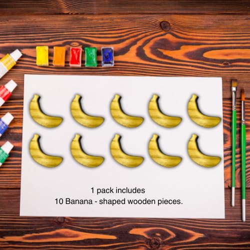 Holzmate DIY Wooden Fruit Fridge Magnets | Handcrafted Wooden Pieces with Pre-Attached Magnets | Ideal for Birthday Return Favours | Paints Not Included | Do It Yourself for Kids (10, Banana)