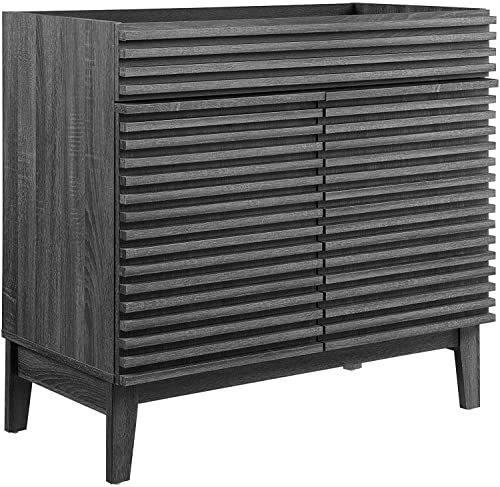 Modway Render 36' Bathroom Vanity Cabinet in Charcoal - Sink Basin Not Included