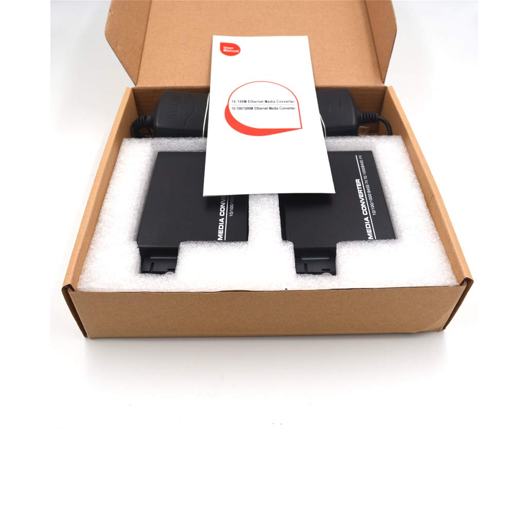 Convertisseur de média Gigabit Ethernet SC, une paire de 10/100/1000 m RJ45 vers 1000 m fibre monomode bidirectionnelle jusqu'à 20 km